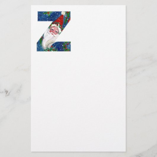CHRISTMAS Z SCHREIBEN / SANTA CLAUS MIT ROtem RIBB Briefpapier (Vorderseite)