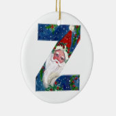 CHRISTMAS Z SCHREIBEN / SANTA CLAUS MIT ROtem RIBB Keramikornament (Rechts)