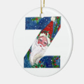 CHRISTMAS Z SCHREIBEN / SANTA CLAUS MIT ROtem RIBB Keramikornament (Links)