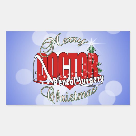 CHRISTMAS Zahnliche Operation Rechteckiger Aufkleber (Vorderseite)