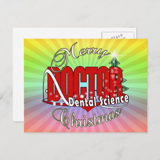 CHRISTMAS Zahnwissenschaft Feiertagspostkarte (Vorne/Hinten)