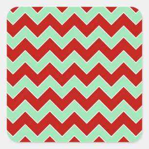 Christmas Zigzag Quadratischer Aufkleber