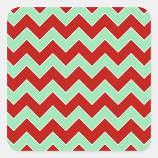 Christmas Zigzag Quadratischer Aufkleber (Vorderseite)