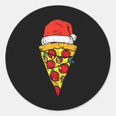 Christmas Zza Slice Santa Funny Xmas Food Men Wome Runder Aufkleber (Vorderseite)