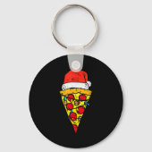 Christmas Zza Slice Santa Funny Xmas Food Men Wome Schlüsselanhänger (Vorderseite)