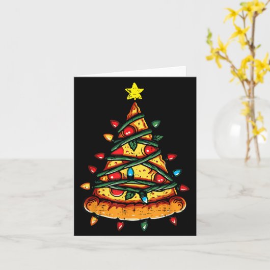 Christmas Zza Xmas Tree Funny Xmas Food Men Women Karte (Gelbe Blume)