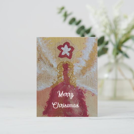 Christmasangel gift love feiertagspostkarte (Stehend Vorderseite)