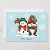 Christmasas Gnome Snowman Niedlich Feiertagskarte (Vorderseite)