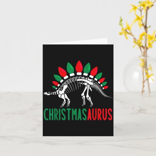 Christmasaurus Cute Christmas Dinosaur Tree Rex Di Karte (Gelbe Blume)