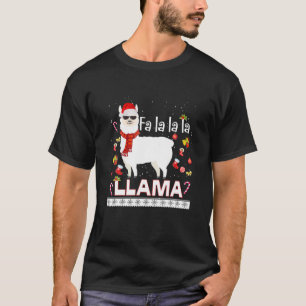 Christmasfa LA Llama Weihnachtsmannmütze Ugly Xmas T-Shirt