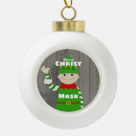 Christmask Keramik Kugel-Ornament