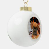 Christmasn Boxer Hunderunde Verzierung Keramik Kugel-Ornament (Links)