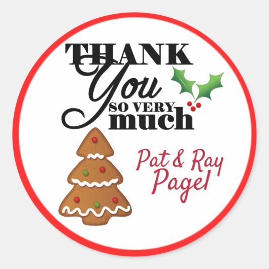 Christmassy Danke Ihnen Stickers (Vorderseite)