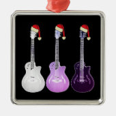 Christmassy Electric Guitars Pink Ornament Aus Metall (Vorne)