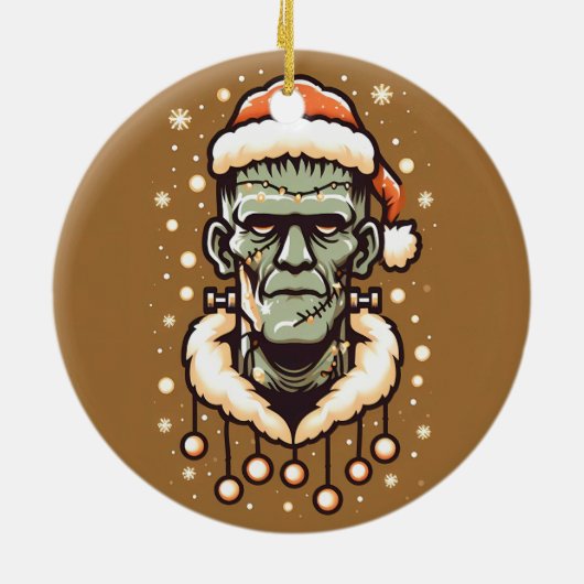 Christmassy Frankenstein Keramik Ornament (Hinten)