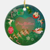 Christmassy Oven Mitt and Pot Holders Keramik Ornament (Hinten)