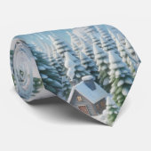 Christmassy Winter Snow Scene Krawatte (Gerollt)