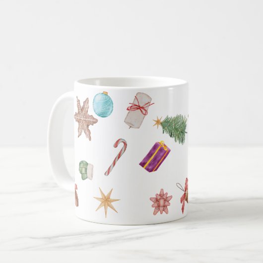 Christmast-Ornamente Kaffeetasse (Vorderseite Links)