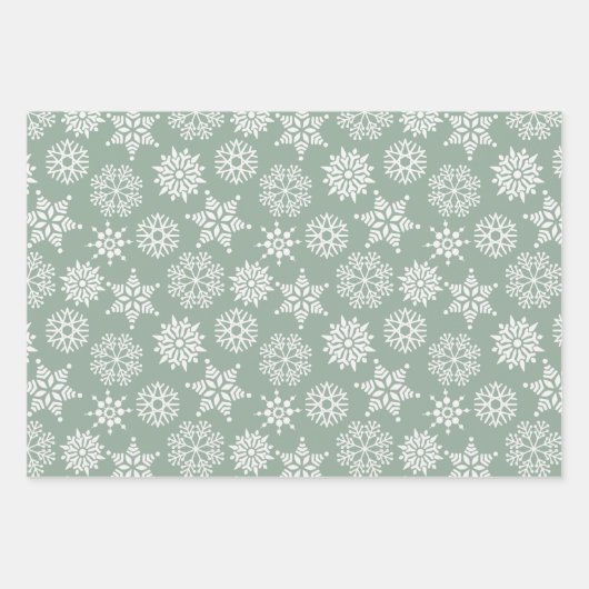 Christmast Snowflake Red Green Blue Pattern Geschenkpapier Set (Vorderseite 3)