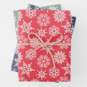 Christmast Snowflake Red Green Blue Pattern Geschenkpapier Set (Beispiel)