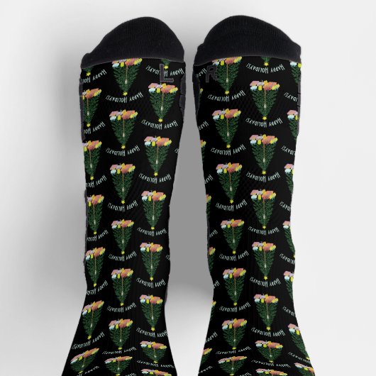 Christmast Tree Black Crew Socks Socken (Oben)