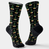 Christmast Tree Black Crew Socks Socken (Gewinkelt)