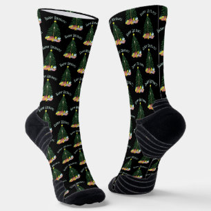 Christmast Tree Black Crew Socks Socken