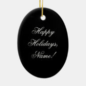 Christmast Tree Black Oval Keramik Ornament (Hinten)