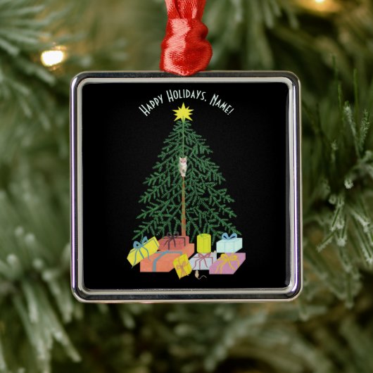 Christmast Tree Square Ornament Aus Metall (Baum)