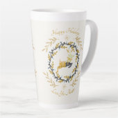 Christmastime Deer with Wreath Yellow Cream Milchtasse (Rechte Ecke)