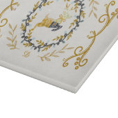 Christmastime Deer with Wreath Yellow Cream Schneidebrett (Ecke)