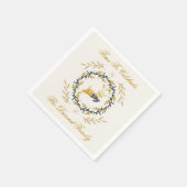 Christmastime Deer with Wreath Yellow Cream Serviette (Ecke)