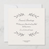 Christmastime Deer Yellow Cream Floral Flat Card (Rückseite)