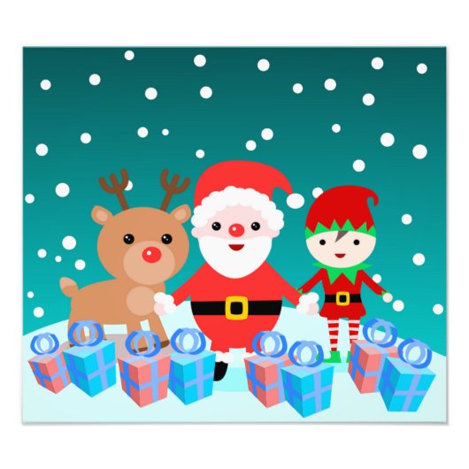 CHRISTMASTIME MIT SANTA UND SEINEN FREUNDEN FOTODRUCK (Vorne)