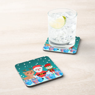 CHRISTMASTIME MIT SANTA UND SEINEN FREUNDEN GETRÄNKEUNTERSETZER