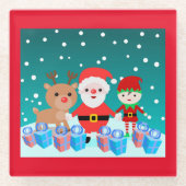 CHRISTMASTIME MIT SANTA UND SEINEN FREUNDEN GLAS C GLASUNTERSETZER (Vorderseite)