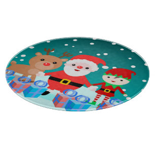 CHRISTMASTIME MIT SANTA UND SEINEN FREUNDEN SCHNEIDEBRETT