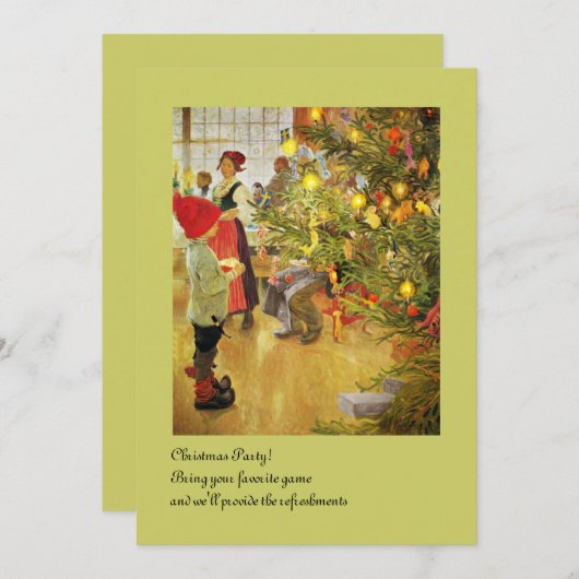 Christmastime Wieder kleiner Junge und Julgran Einladung (Vorne/Hinten)