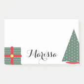 ChristmasTree and Present Monogram Post-it Klebezettel (Vorderseite)