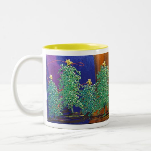 ChristmasTrees Malerei Zweifarbige Tasse (Links)