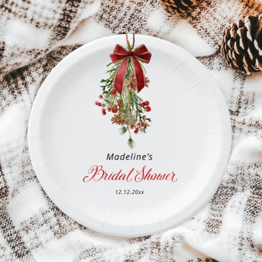 Christmistelroter Bogen Brausebad Pappteller