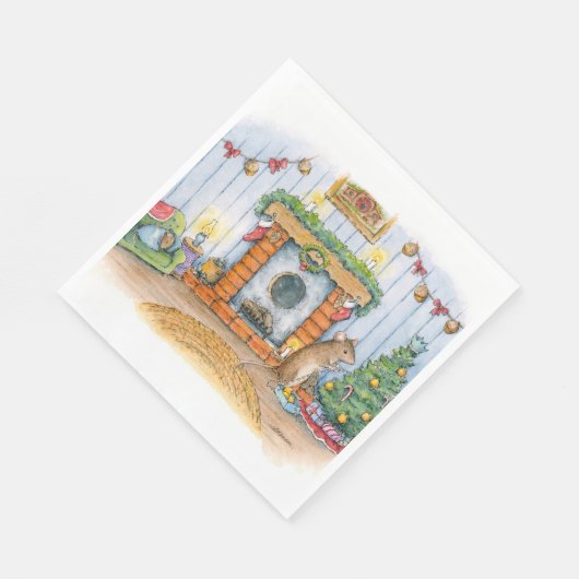 Christmouse napkins art von Alissa Hansen Serviette (Ecke)