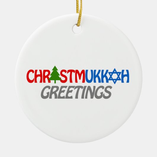 CHRISTMUKKAH GRÜSSE - .PNG KERAMIKORNAMENT (Vorne)