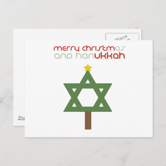CHRISTMUKKAH TREE FEIERTAGSPOSTKARTE (Vorne/Hinten)
