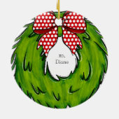 Christnas Coffee Wreath Personalisiert Keramik Ornament (Hinten)