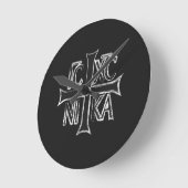 Christogram ICHC NIKA Runde Wanduhr (Winkel)