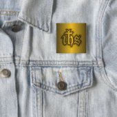 Christogram (IHS) Gold Button (Beispiel)