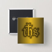 Christogram (IHS) Gold Button (Vorne & Hinten)