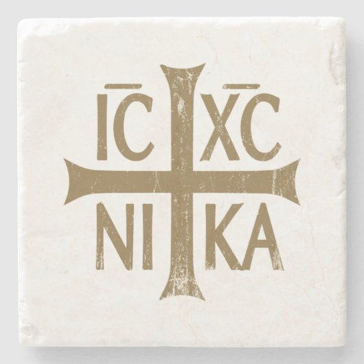 Christogramm ICHC NIKA Steinuntersetzer (Vorderseite)