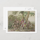 Christoph Kolumbus (1451-1506) mit Indianern Postkarte (Vorne/Hinten)